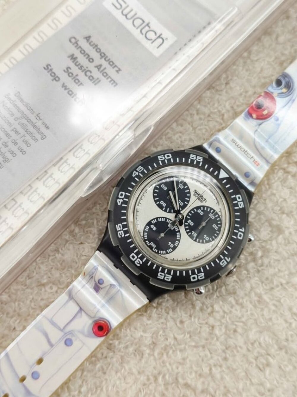 Swatch Unisex Aqua Chrono SBB101 Space Chill 43mm Swiss New Battery with Box